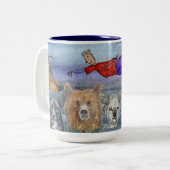 Mug #3 Joanna Flying Over Animals  ツートーンマグカップ (正面左)