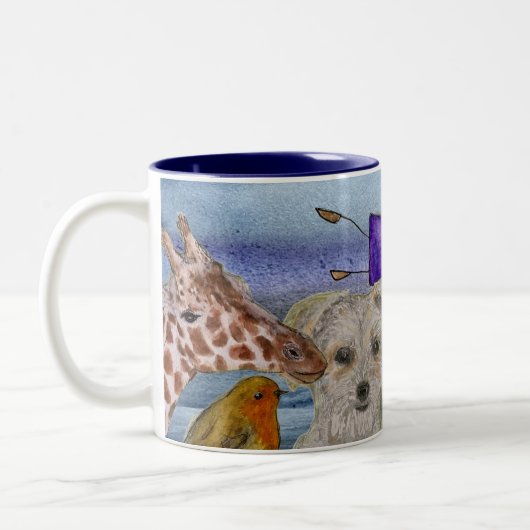 Mug #4 Joanna Flying Over Animals ツートーンマグカップ (左)