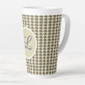 Mug à café latte monogrammé en vitrail personnalis カフェラテマグ (右アングル)