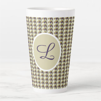 Mug à café latte monogrammé en vitrail personnalis カフェラテマグ