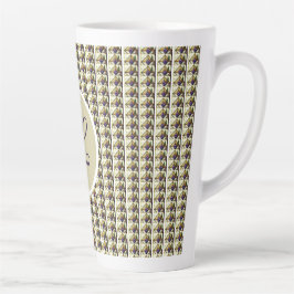 Mug à café latte monogrammé en vitrail personnalis カフェラテマグ