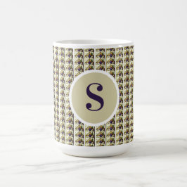 Mug à café latte monogrammé en vitrail personnalis コーヒーマグカップ