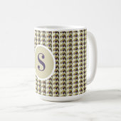 Mug à café latte monogrammé en vitrail personnalis コーヒーマグカップ (正面右)
