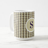 Mug à café latte monogrammé en vitrail personnalis コーヒーマグカップ (正面左)