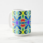 Mug, A vibrant colorful seamless pattern design コーヒーマグカップ (正面左)