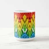 Mug, A vibrant colorful zigzag pattern design コーヒーマグカップ (中央)