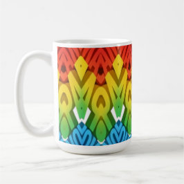 Mug, A vibrant colorful zigzag pattern design コーヒーマグカップ