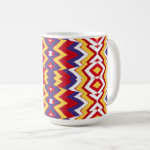 Mug, A vibrant multicolor zigzag pattern design コーヒーマグカップ (正面右)