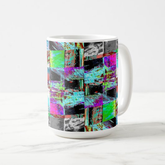 Mug – Abstract Grid コーヒーマグカップ (正面右)