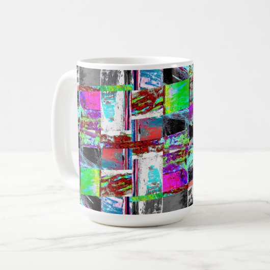 Mug – Abstract Grid コーヒーマグカップ (正面左)