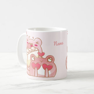Mug adorable frogs sharing a cake コーヒーマグカップ