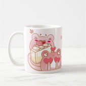 Mug adorable frogs sharing a cake コーヒーマグカップ (左)