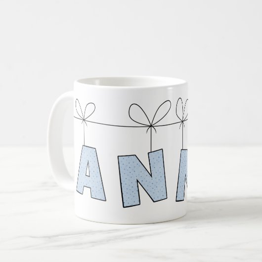 Mug Annaかわいいハート名 コーヒーマグカップ (正面左)