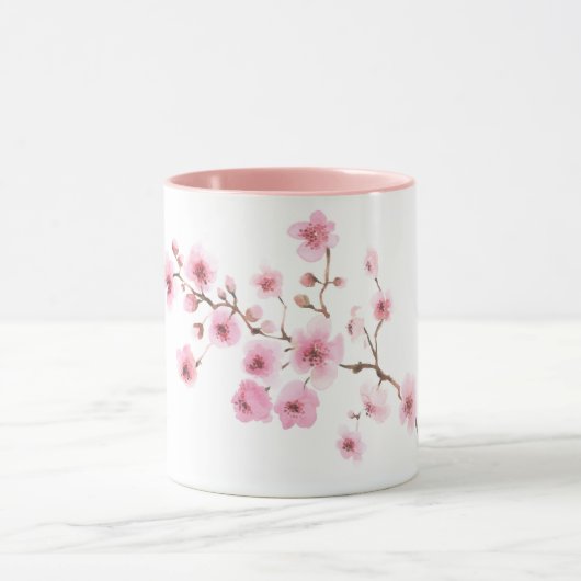 Mug aquarelle Fleurs de Cerisiers マグカップ (中央)