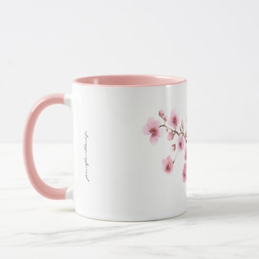 Mug aquarelle Fleurs de Cerisiers マグカップ (左)
