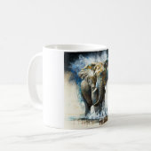 Mug art abstrait éléphant コーヒーマグカップ (正面左)
