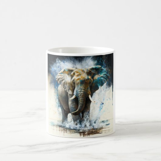 Mug art abstrait éléphant コーヒーマグカップ (中央)