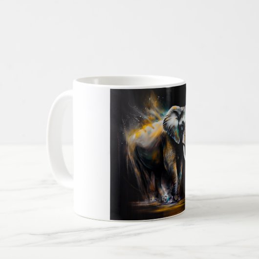 Mug art abstrait éléphant コーヒーマグカップ (正面左)