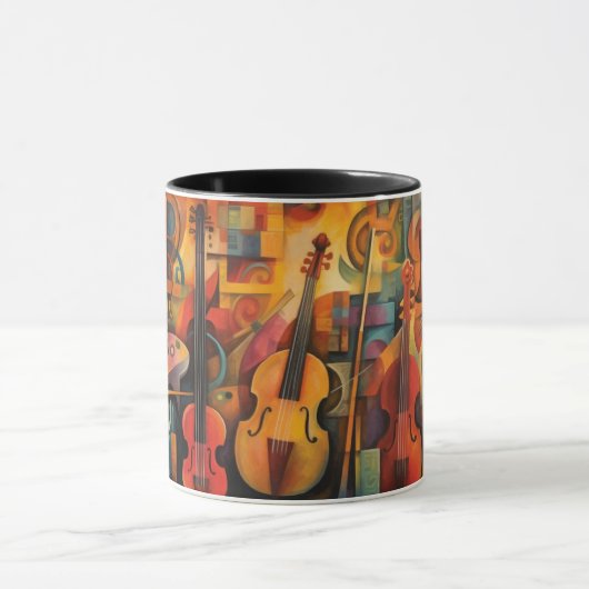 Mug art abstrait Violons マグカップ (中央)