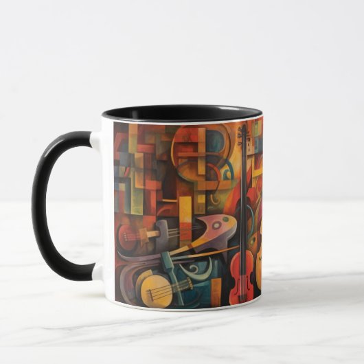 Mug art abstrait Violons マグカップ (左)