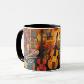 Mug art abstrait Violons マグカップ (正面左)