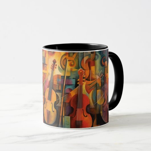 Mug art abstrait Violons マグカップ (正面右)