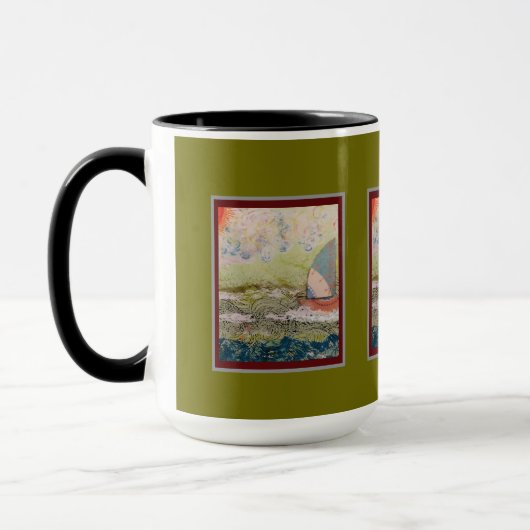 Mug - Art Deco Sailboat  マグカップ (左)