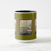 Mug - Art Deco Sailboat  マグカップ (中央)