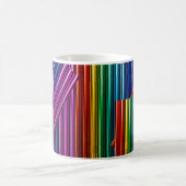 Mug au design stylisé couleurs arc en ciel. コーヒーマグカップ (中央)