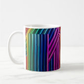 Mug au design stylisé couleurs arc en ciel. コーヒーマグカップ (左)