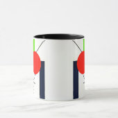 Mug aux designs géométriques en couleurs. マグカップ (中央)