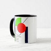 Mug aux designs géométriques en couleurs. マグカップ (正面左)