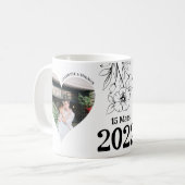 Mug avec 2 photos en forme de coeur, date, prénoms コーヒーマグカップ (正面左)