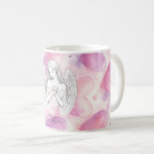 Mug avec ange et cœur – Cadeau amour éternel コーヒーマグカップ (正面右)
