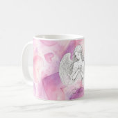 Mug avec ange et cœur – Cadeau amour éternel コーヒーマグカップ (正面左)