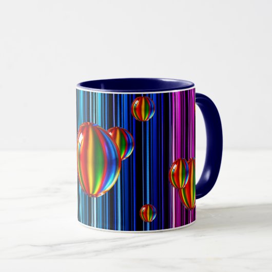 Mug avec bulles en verre translucide. マグカップ (正面右)