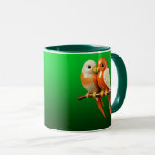 Mug avec couple d'oiseaux. マグカップ (正面右)
