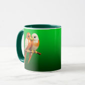 Mug avec couple d'oiseaux. マグカップ (正面左)