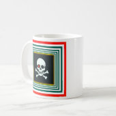 Mug avec crâne et os croisés style pirate. コーヒーマグカップ (正面左)