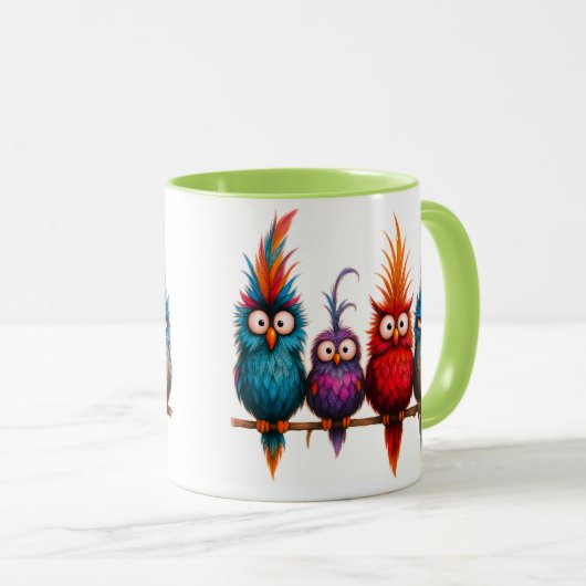 Mug avec des oiseaux rigolos マグカップ (正面右)