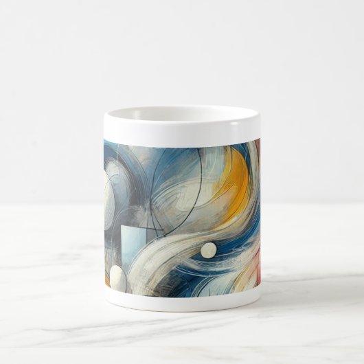 Mug avec dessin abstrait コーヒーマグカップ (中央)