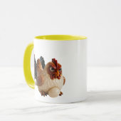 Mug avec deux poules pas trop sympas.  マグカップ (正面左)