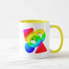 Mug avec Formes géométriques multi colores. マグカップ