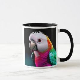 Mug avec perroquet aux belles couleurs satinées. マグカップ