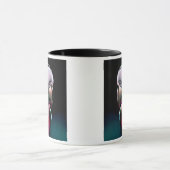Mug avec perroquet aux belles couleurs satinées. マグカップ (中央)