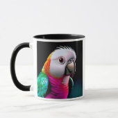 Mug avec perroquet aux belles couleurs satinées. マグカップ (左)