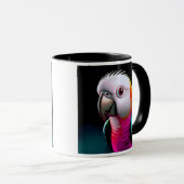 Mug avec perroquet aux belles couleurs satinées. マグカップ (正面右)