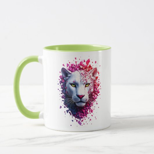 Mug avec portrait stylisé d'un félin マグカップ (左)