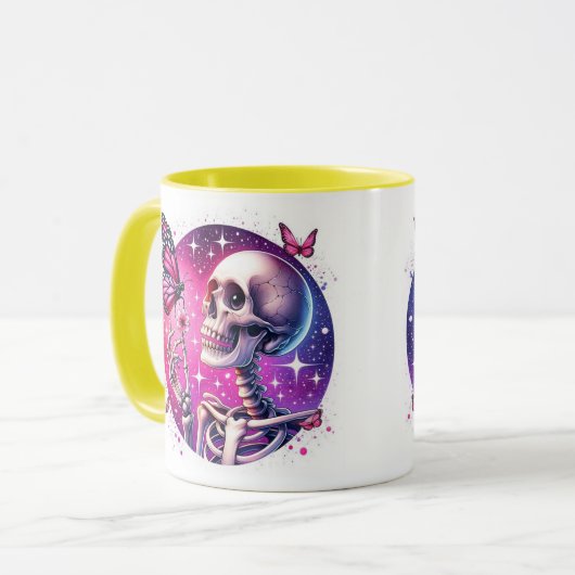 mug avec squelette joyeux マグカップ (正面左)