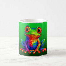 Mug avec une grenouille lumineuse. コーヒーマグカップ